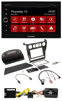 Blaupunkt 2DIN Lenkrad Bluetooth USB TMC DAB Navigation für BMW 5er E60 2004-200 - Bild 1 von 4