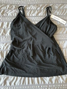 NWT Miraclesuit Tankini Underwire Swim Top Sz 12 Swimsuit Black - Picture 1 of 4