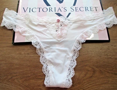 VICTORIA'S SECRET DREAM ANGELS Thong Panty VS Coconut White S M L XL Lace Trim - Image 1 of 4