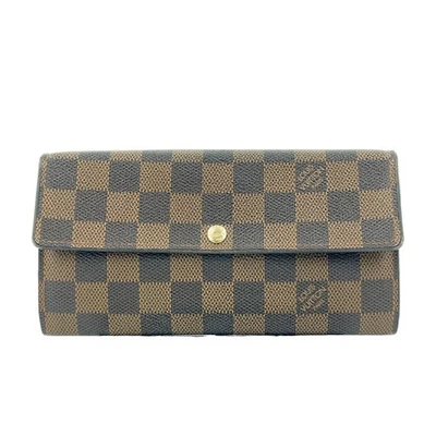 Portafoglio lungo originale Louis Vuitton Damier Ebene Sarah N61734 KB681 - Immagine 1 di 4
