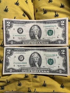 Rare 1995 Two (2$) Dollar Bill F Series - Picture 1 of 2