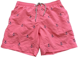 Maamgic Men’s S 31" Waist Pink Swim Trunks Lined Board Shorts Anchors Pockets - Picture 1 of 6