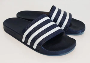 Adidas Originals Adilette Slides Kid's BA7129 Blue Made Italy EU 39 Men 7 - Picture 1 of 8