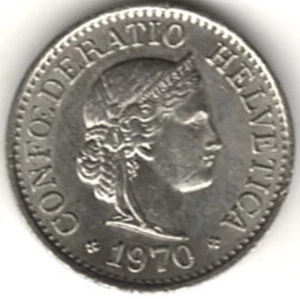 1970 TEN RAPPEN FROM SWITZERLAND ~ YOU GRADE IT ~ PLEASE SEE THE SCAN. stk7-0-8 - Picture 1 of 4