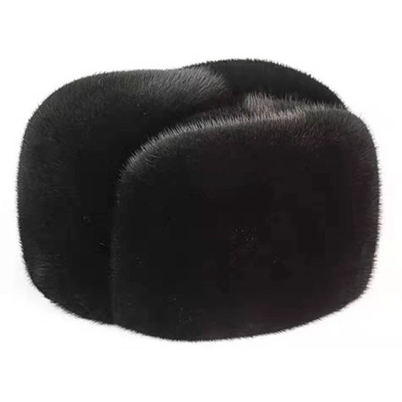 Sombrero de piel de visón para hombre Invierno Piel de visón Calor Protección para los oídos Papá Sombrero de algodón Foto 1 de 4