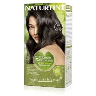 Tinte para el cabello Naturtint 3N marrón castaño oscuro - cubierta gris vegano sin amoníaco 1+1 Foto 1 de 4