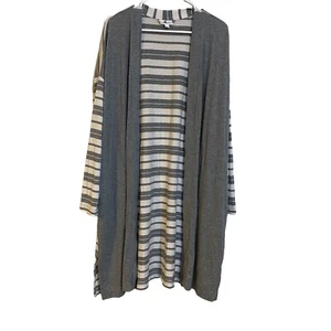 J. Jill Pure Jill lange gefütterte Strickjacke vorne offen mit Taschen Größe 1X - Bild 1 von 6