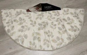 *Lauren Ralph Lauren Gold Pine Cone Christmas Tree Skirt 48" Round - Picture 1 of 4