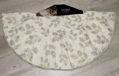 *Lauren Ralph Lauren Gold Pine Cone Christmas Tree Skirt 48" Round - Image 1 of 4