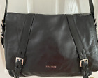 New Cole Haan Black Leather Wayland Unisex Messenger Bag/Msrp $399