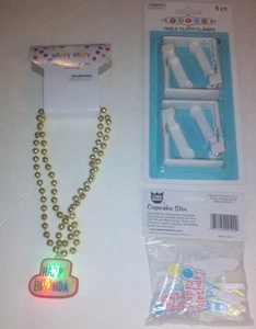 Happy Birthday Party Zubehör Leuchtkette Cupcake Sticks Tischdecke Klemme - Bild 1 von 4
