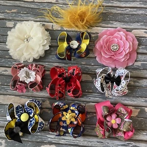 TaylorMade Custom Boutique Hair Bow Lot Of 10 Flowers Star Wars Minnie New - Picture 1 of 2