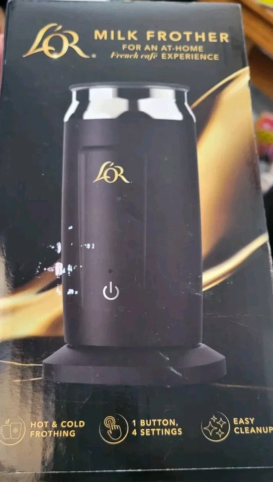 L’OR Barista Milk Frother and Steamer Hot or Cold Style #MMF-9401 Black