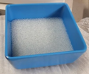 Bathroom Soap Dish with Sponge - Square Drainage Holder, Blue - Picture 1 of 8