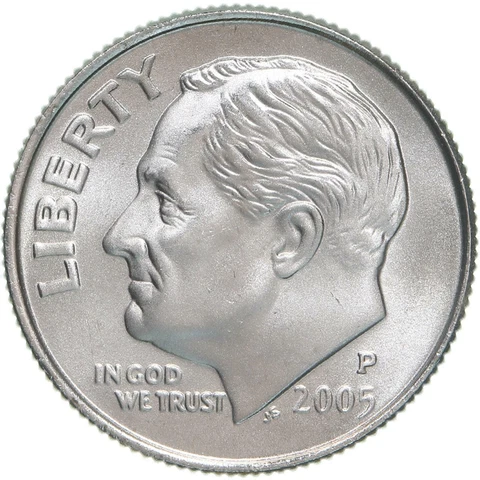 2005 P Roosevelt Dime Satin Finish Cover
