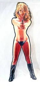 22" Pin / hang up sexy topless redhead with pistol gun USA steel metal sign bar - Picture 1 of 12