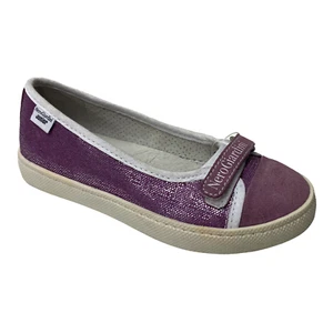SCARPE BALLERINA CASUAL BAMBINA NERO GIARDINI P126260F PELLE LILLA 603 ORIGINALE - Picture 1 of 6