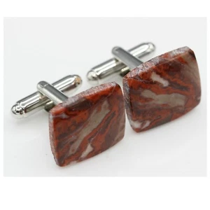 Large Natural Stone Cufflink for Men Natural Crazy Lace Agate Cufflink (#92) - Picture 1 of 7