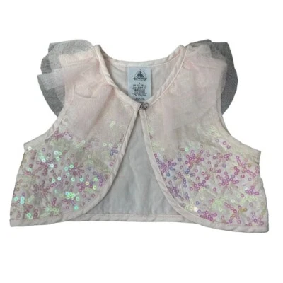 Cárdigan Disney Niños Niñas Organza Encaje Lentejuelas Sin Mangas Rosa Claro Talla 9/10 Foto 1 de 4