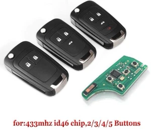 Fits Chevrolet Cruze 433Mhz  Complete Transponder Remote Key - Picture 1 of 6