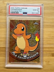 2000 Topps Chrome Pokemon T.V. - #4 Charmander - PSA 10 - Picture 1 of 2