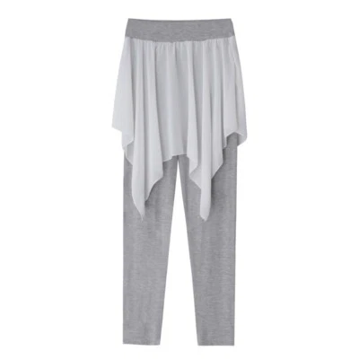 Damas Chifón Mezcla Algodón Patchwork Pantalones Baile Práctica Ropa Leggings Falda Foto 1 de 4