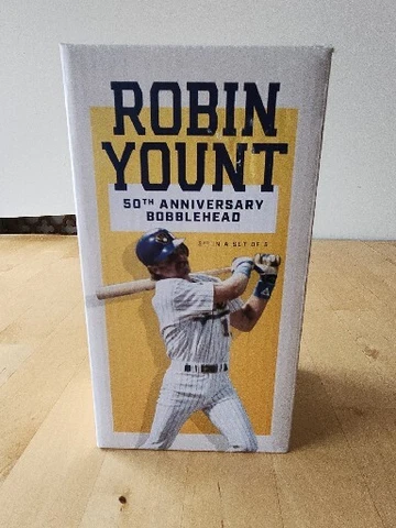 2021 Milwaukee Brewers Robin Yount 50th Anniversary SGA Bobblehead in Box Cover