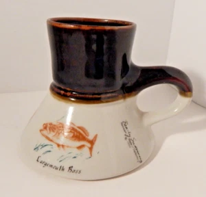 Vintage 1984 Bearly Surviving Reise-Kaffeebecher ohne Verschütten ~ Wels Forelle Barsch  - Bild 1 von 5