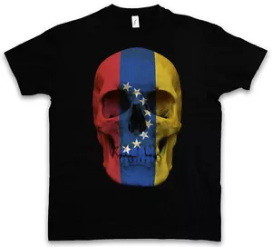 CLASSIC VENEZUELA SKULL FLAG T-SHIRT - Biker MC Banner Shirt Sizes S - 5XL - Picture 1 of 1