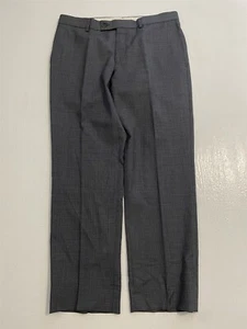 Jack Victor 34 x 30 Norway CT Pant Gray Check 100% Wool Flat Front Dress Pants - Picture 1 of 4