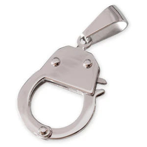 Handschellen Kettenanhänger Edelstahl Anhänger Damen Herren Schmuck BDSM Silber - Bild 1 von 12
