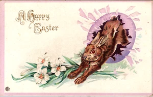 Vintage Prägepostkarte "Frohe Ostern" 20er Jahre Stempel - Bild 1 von 2