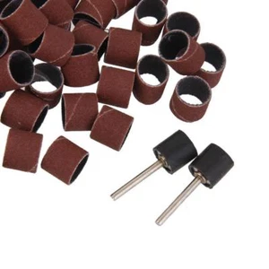 100pcs 1/2" Drum Sanding Wheels Bands Tools Mini Rotary Drill 2 Mandrels - Picture 1 of 7