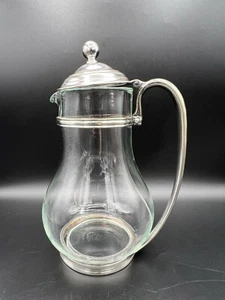 Vintage International versilbertes Glas Krug Limonade, 10 Zoll hoch, 7 Zoll breiteste - Bild 1 von 7