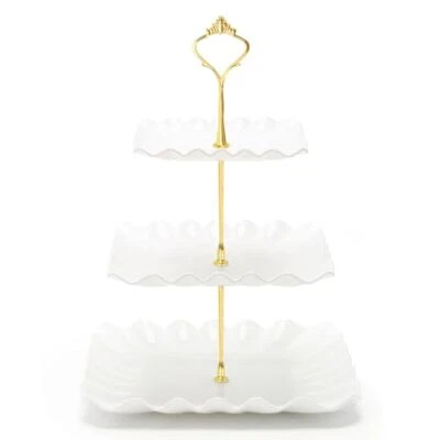  3 Tier Cupcake Stand, Plastic Tiered Serving Stand Dessert Tray for Tea  - Image 1 of 4