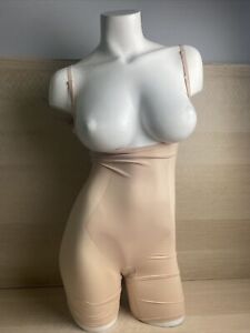 NWT Spanx Womens Open Bust Mid Thigh Bodysuit Nude Size XL
