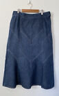 Principles Med Wash Blue Fit & Flare Denim Maxi Skirt Size 12 Petite