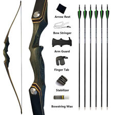 60"" Takedown Longbow Recurve Bow Set 25-60lbs Archery Hunting Bow