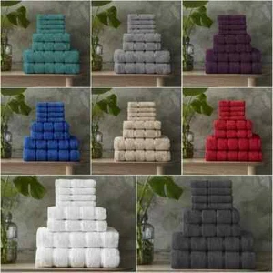 8 PCS TOWEL BALE SET 100% COMBED COTTON SOFT FACE HAND BATH BATHROOM TOWELS - Imagen 1 de 8