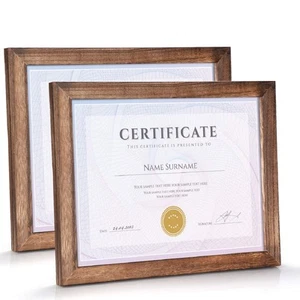 Certificate Frames 8.5 x 11 Picture Frames Diploma Frame with Stand Rustic Wo... - Picture 1 of 7