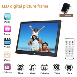 15.4in LED Digital Electronic Photo Picture Frame Album 1080P Video Player Balck - Picture 1 of 17