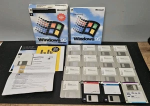 Microsoft Windows 95 Upgrade 3,5" dyskietka - pudełko, instrukcja i dokumenty *NIEPRZETESTOWANE W STANIE, W JAKIM JEST * - Zdjęcie 1 z 16