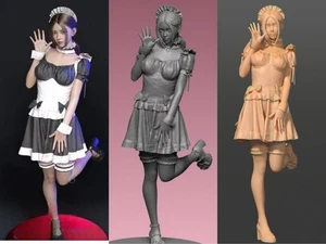 Figura modelo miniatura niña traje de criada 1:87 1:64 1:43 1:35 para coches vehículos - Imagen 1 de 4