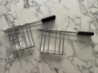 2 DUALIT CLASSIC TOASTER BAGEL TOAST WIDE SLOT GRIP HANDLE BASKETS SANDWICH CAGE - Image 1 of 4