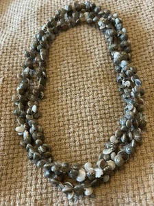 Vintage Miniature Shell Hand Crafted 32” Necklace Hundreds Of Tiny Shells Shiny - Picture 1 of 13