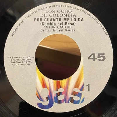 Los Ocho De Colombia 1982 45 RPM Por Cuanto Me Lo Da / La Mujer Marcada VG+ - Image 1 of 4