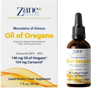 Zane Hellas 190 mg Oregano Oil-164 Carvacrol per 1 Fl Oz (Pack of 1) - Picture 1 of 8