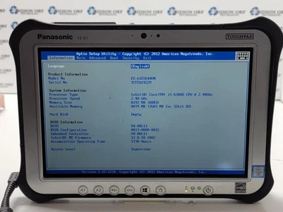 PANASONIC FZG1 i5 6300U 2.40GHz 8 GB RAM NO HDD/SSD  NO OS SKU 20954 - Image 1 of 4