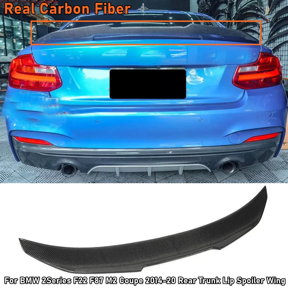 Alerón labial trasero de carbono real para BMW Serie 2 F22 F87 M2 cupé 2014-20 Foto 1 de 4