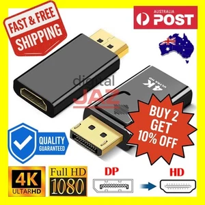 Display Port to HDMI Male Female Adapter Converter Connector 4K Displayport DP - Picture 1 of 9